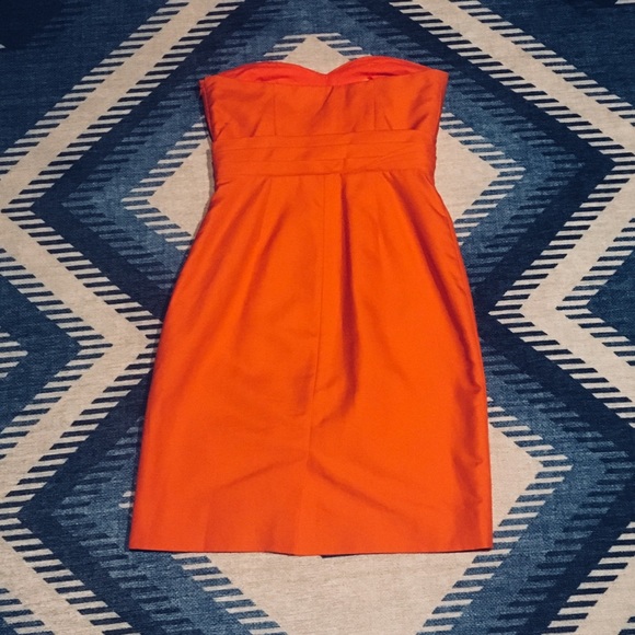 J Crew Orange Formal Special Occasion Cotton Dress - Picture 3 of 6